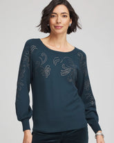 Chico's Discount - Heatset Embroidered Pullover