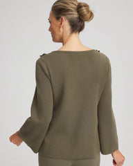 Chico's US - Appliqué Flared-Sleeve Sweater