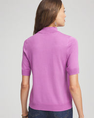Chico's Ella Elbow Sleeve Mockneck Sweater