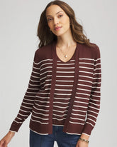 Chico's Discount - Ella Striped Long-Sleeve Cardigan