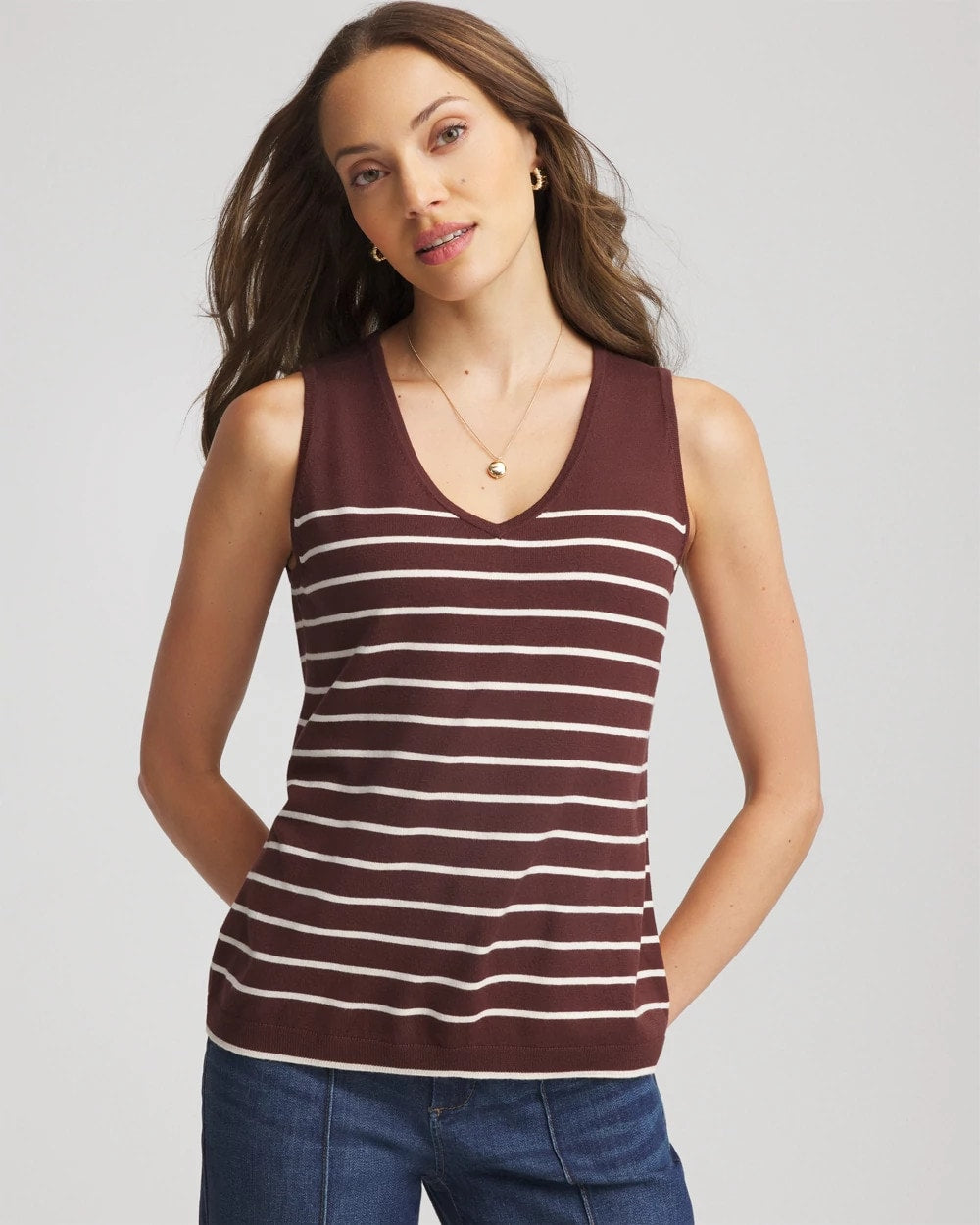 Chico's Sale - Ella Striped Sweater Tank