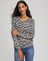 Chico's US - Animal Crewneck Cardigan