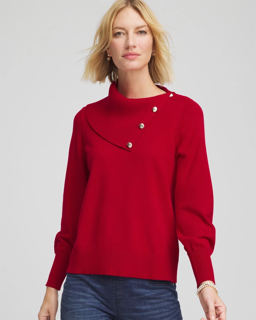 Chico's / Button Envelope Neck Sweater