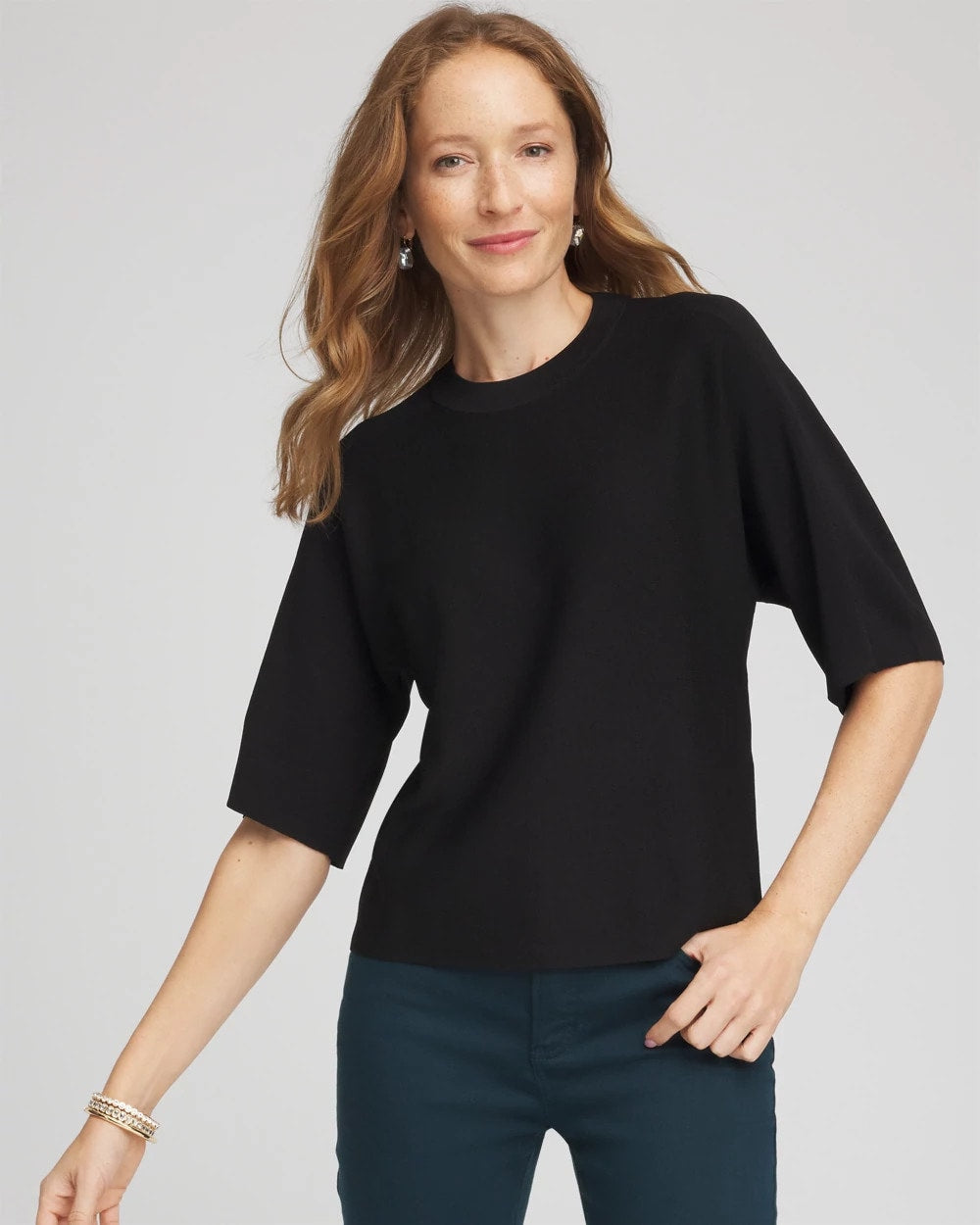 Chico's On Sale - Dolman Sleeve Crew Neck Pullover Sweater