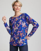 Chico's For Sale - Ella Boatneck Printed Pullover Sweater