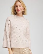Chico's Online - Sequined Cable Knit Sweater