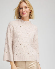 Chico's Online - Sequined Cable Knit Sweater