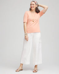 Chico's Sale - Linen Cargo Wide-Leg Cropped Pants