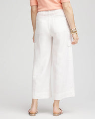 Chico's Sale - Linen Cargo Wide-Leg Cropped Pants
