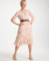 Chico's For Sale - Cheetah Georgette Tie Shirtdress