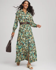 Chico's Outlet - Printed Long-Sleeved Shirtdress
