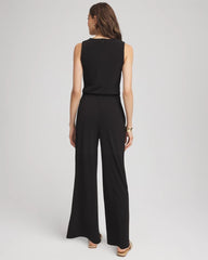 Chico's Online - Travelers™ Jersey Knit Chain-Trim Jumpsuit