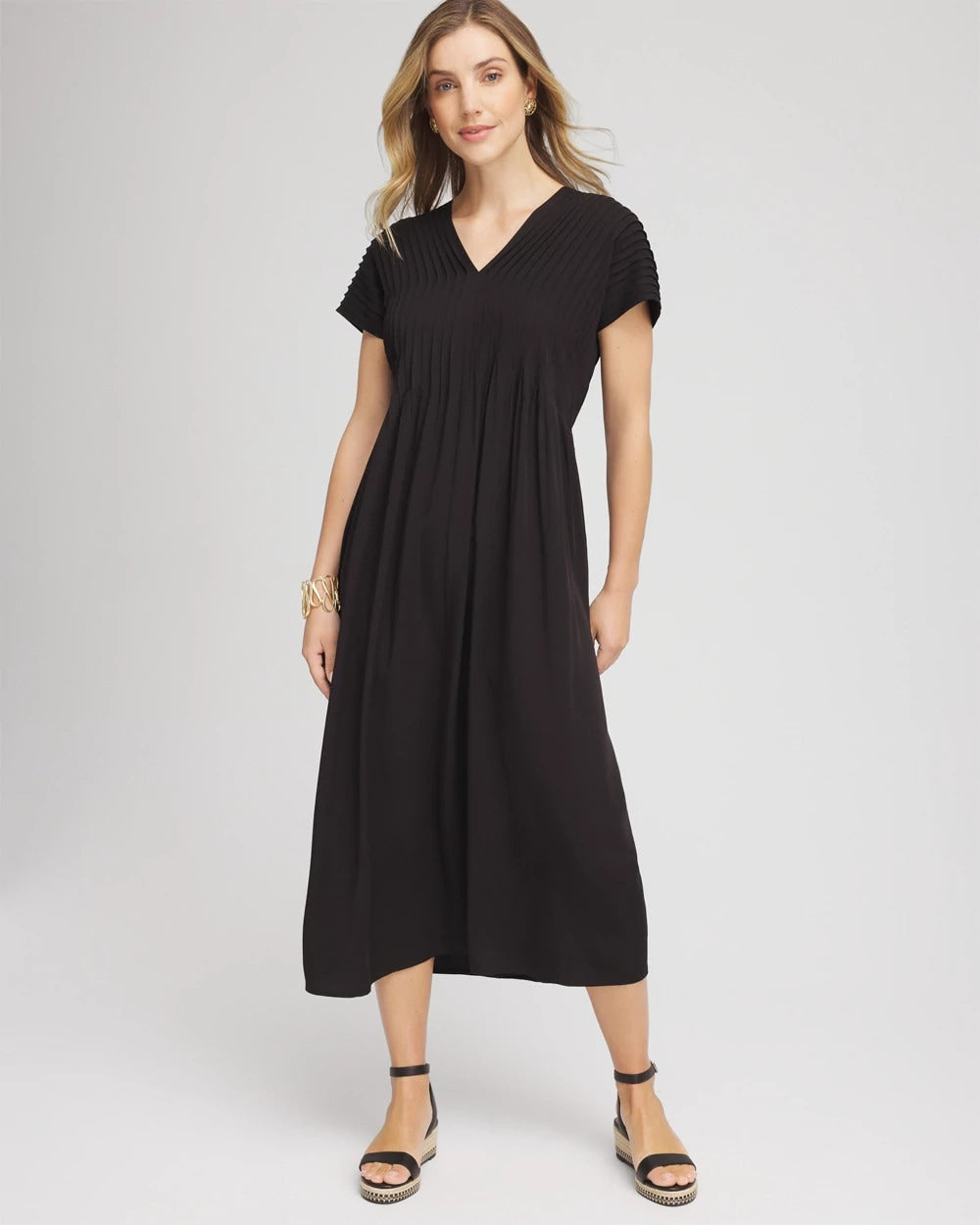 Chico's US - Silk-Twill Popover Midi Dress
