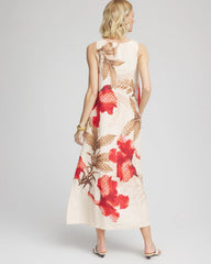 Chico's Floral Tank Linen Maxi Dress
