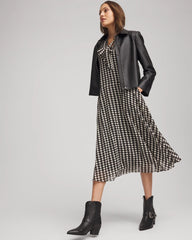Chico's Sale - Chiffon Clip-Dot Tie-Neck Dress