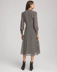 Chico's Sale - Chiffon Clip-Dot Tie-Neck Dress