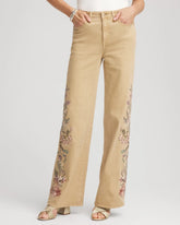 Chico's For Sale - Embroidered High-Rise Wide-Leg Jeans