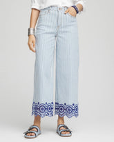 Chico's Outlet - Eyelet High-Rise Wide Cropped Jeans
