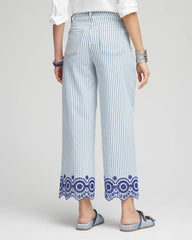Chico's Outlet - Eyelet High-Rise Wide Cropped Jeans