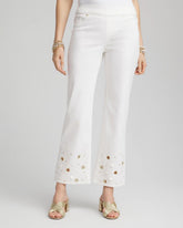 Chico's / Pull-On Embellished Straight-Leg Cropped Jeans