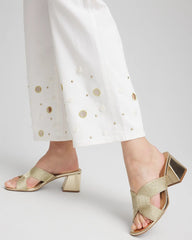 Chico's / Pull-On Embellished Straight-Leg Cropped Jeans
