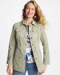 Chico's Outlet - Elongated Belted Denim Jacket