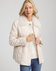 Chico's Online - Quilted Faux Fur Collar Jacket