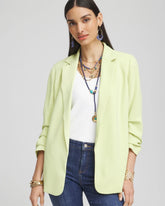 Chico's Discount - Notched-Lapel Ruched Sleeve Blazer