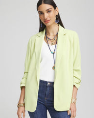 Chico's Discount - Notched-Lapel Ruched Sleeve Blazer