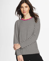 Chico's For Sale - Zenergy® Striped Jacquard Contrast Pullover Top