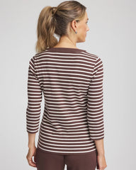 Chico's Discount - Zenergy® Ribbed Striped Henley Tee