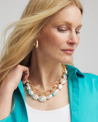 Chico's Sale - Pearlescent Goldtone Collar Necklace