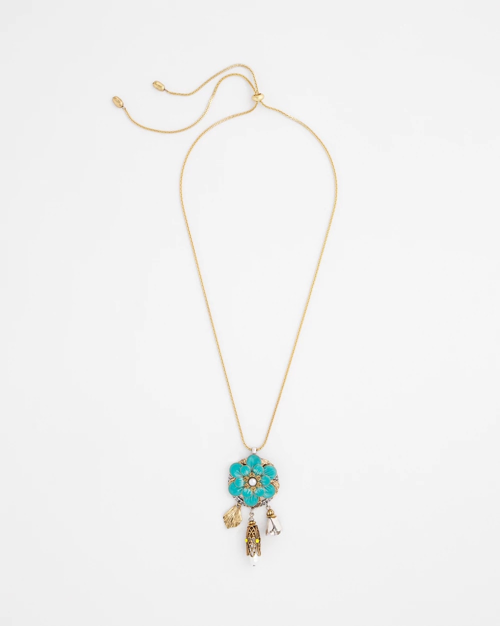 Chico's Outlet - Adjustable Flower Charm Pendant Necklace