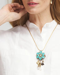 Chico's Outlet - Adjustable Flower Charm Pendant Necklace