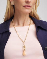 Chico's For Sale - Convertible Rose Quartz Pendant Necklace