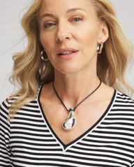 Chico's Sale - Silvertone Adjustable Pendant Necklace