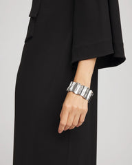 Chico's Online - Silvertone Wave Stretch Cuff Bracelet