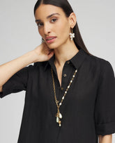 Chico's Discount - Convertible Multi-Strand Jade & Faux Pearl Charm Necklace