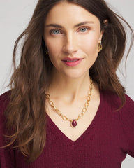 Chico's / Convertible Three-Strand Stone Pendant Necklace