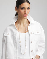 Chico's For Sale - White Beaded Single Strand Necklace