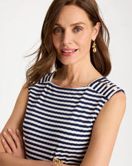 Chico's On Sale - Cotton Striped Button Tee
