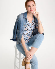Chico's Sale - Printed Pima Elbow-Sleeve Tee