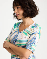 Chico's For Sale - Printed Pima Elbow-Sleeve Tee