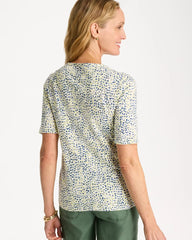 Chico's Discount - Printed Cotton Slub Elbow-Sleeve Tee