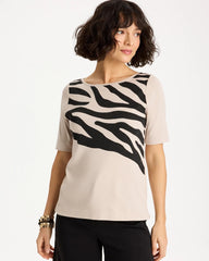 Chico's Online - Zebra Pima Elbow Sleeve Tee