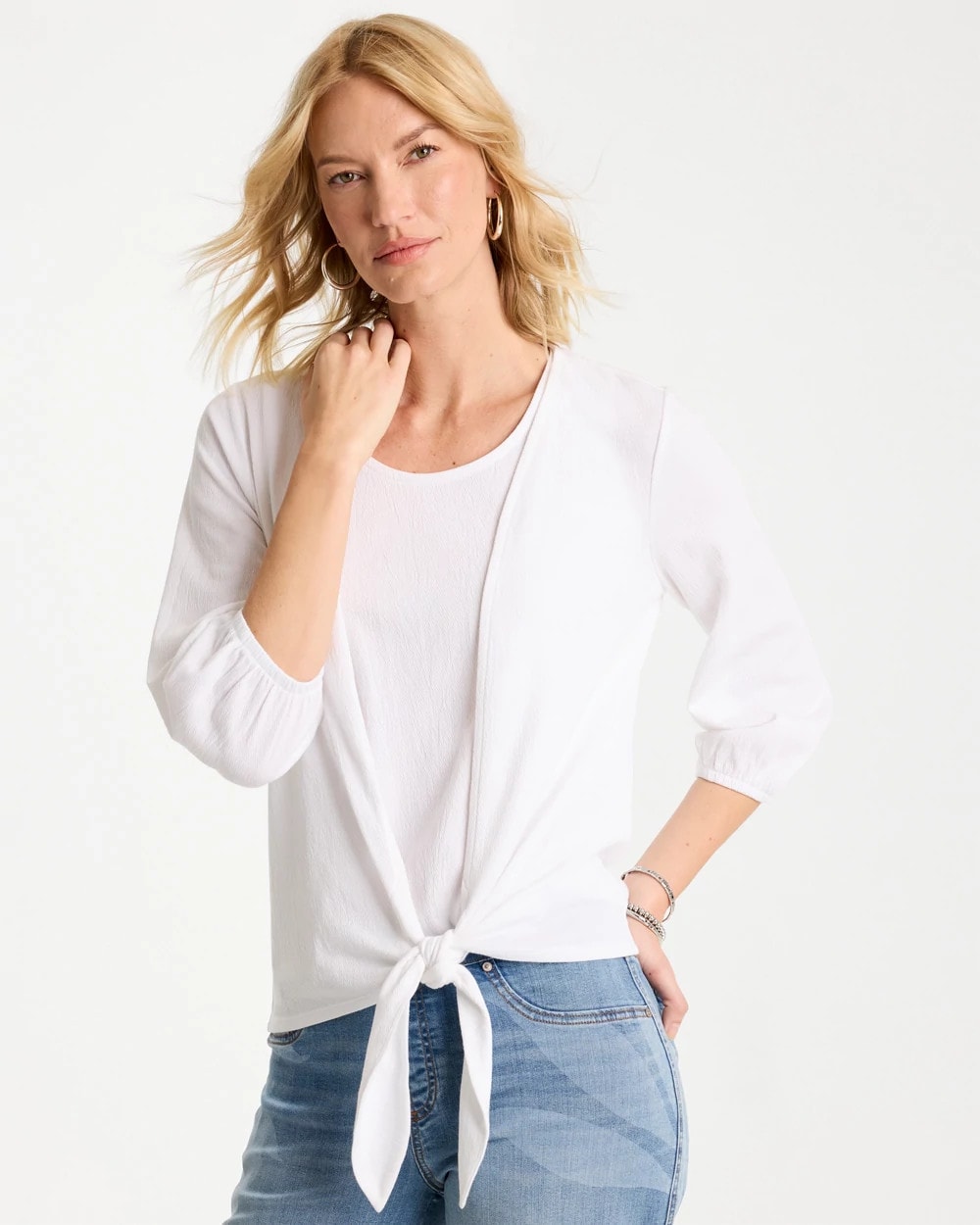 Chico's US - Knit Gauze Tie-Front Cardigan