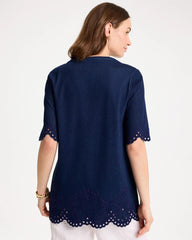 Chico's On Sale - Embroidered Cotton-Blend Tunic