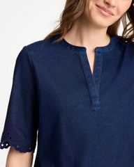 Chico's On Sale - Embroidered Cotton-Blend Tunic