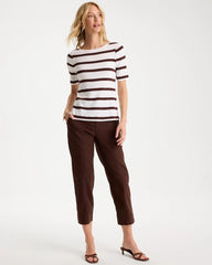 Chico's Outlet - Striped Pima Elbow Sleeve Tee