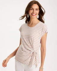 Chico's Online - Striped Tie-Front Tee